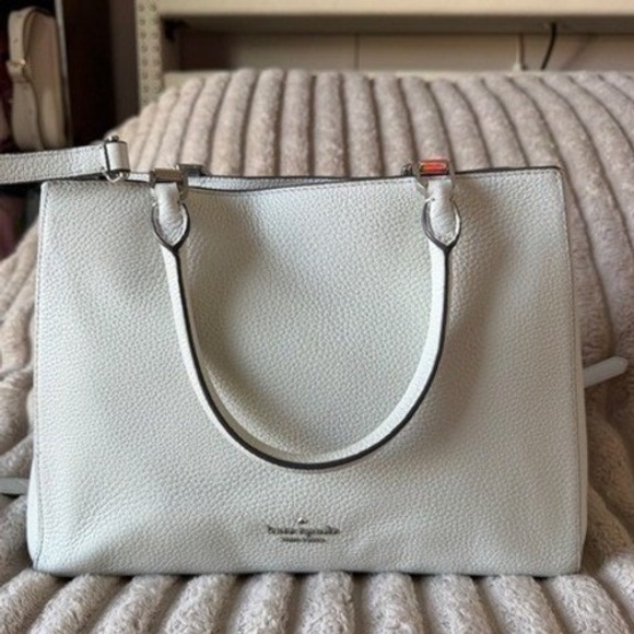kate spade Handbags - Kate Spade Pale Blue/Gray Pebbled Leather Satchel Crossbody Bag Handbag